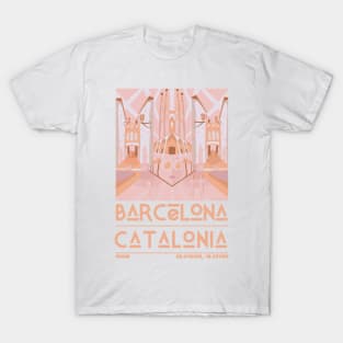 Barcelona, Catalonia, Spain Retro Travel T-Shirt